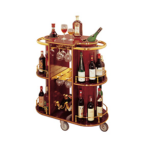 عربة المشروبات الكحولية بثلاث طبقات للمطعم (FW-32)