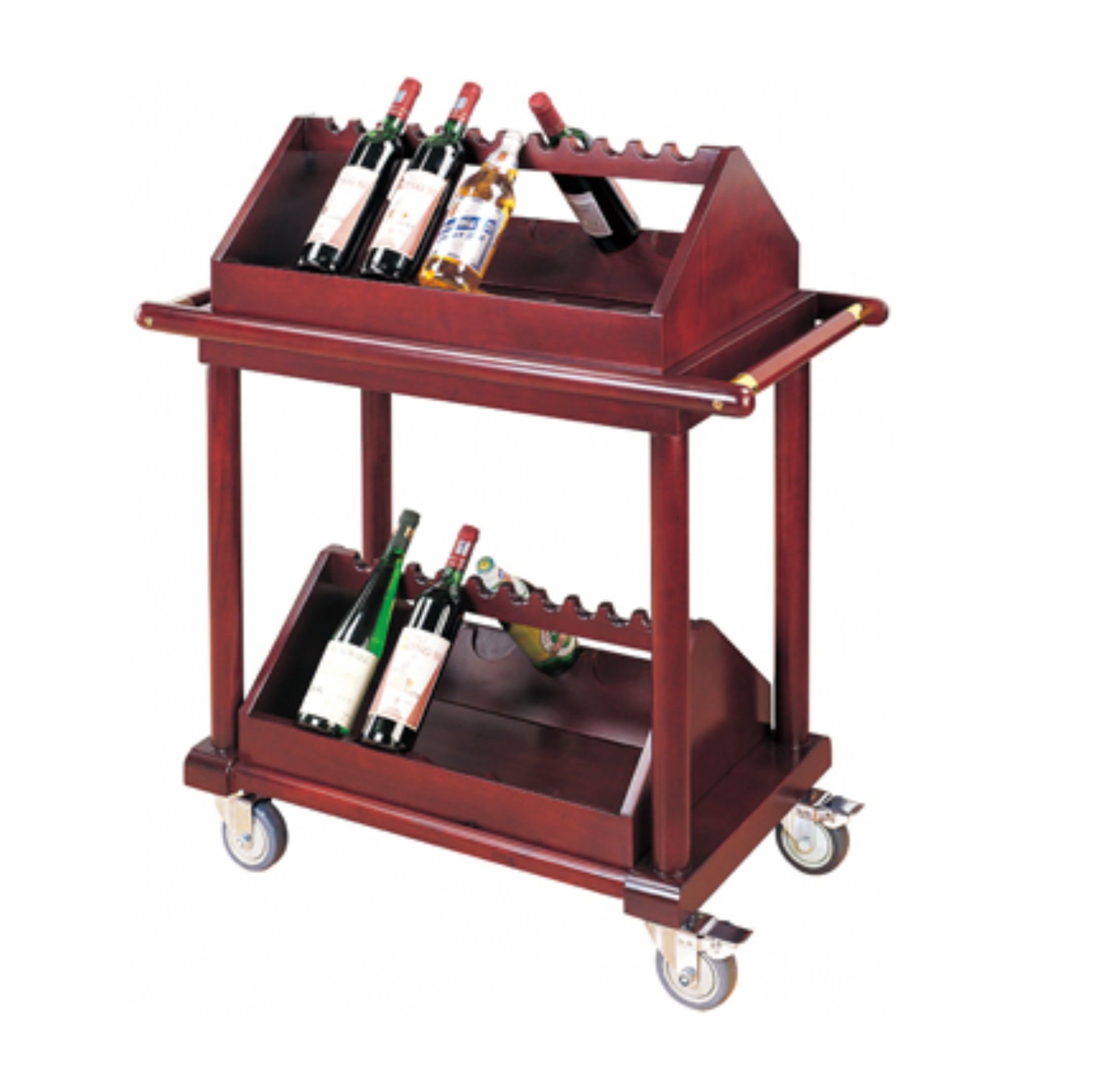 عربة الخمور الخشبية للنبيذ الأحمر للمطعم (FW-31)